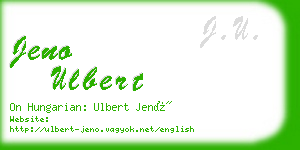 jeno ulbert business card